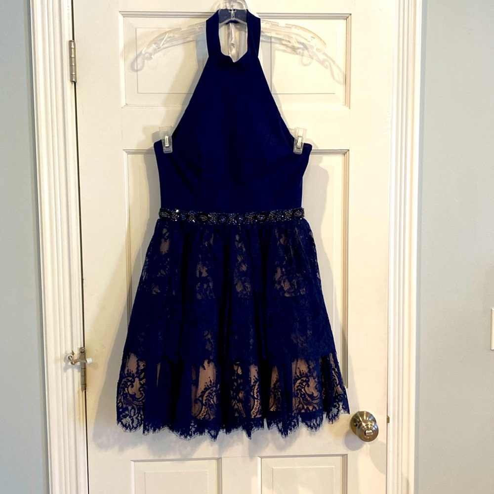 Navy Blue Sherri Hill Formal Dress